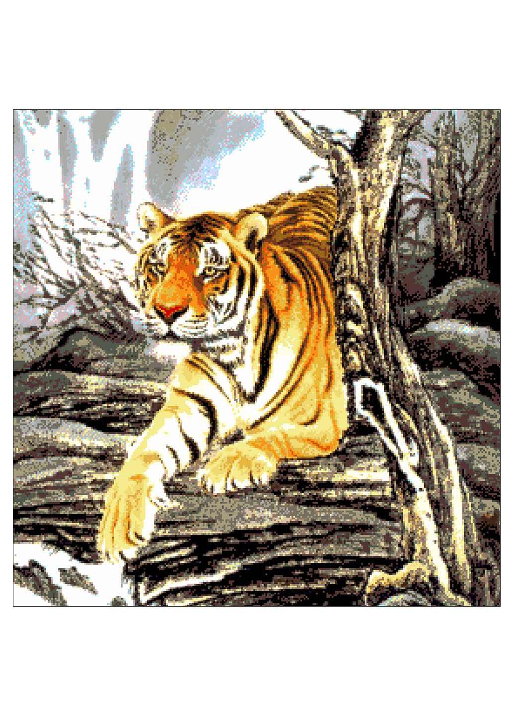 Набор для вышивания бисером Тигр в горах 51х52 см Александра Токарева (252253629)
