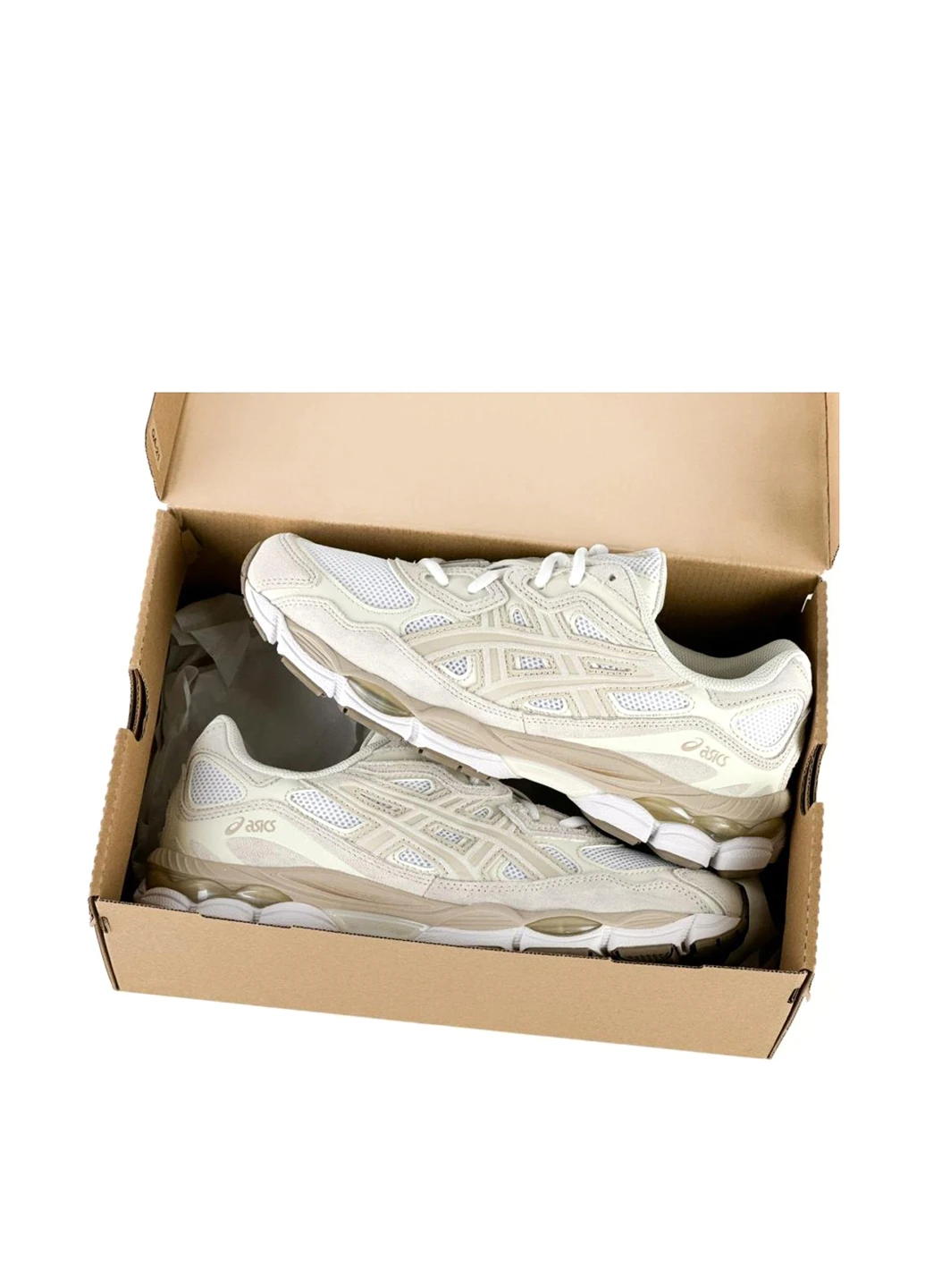Светло-бежевые демисезонные кроссовки 1203a663-102 Asics Gel-NYC White Feather Grey