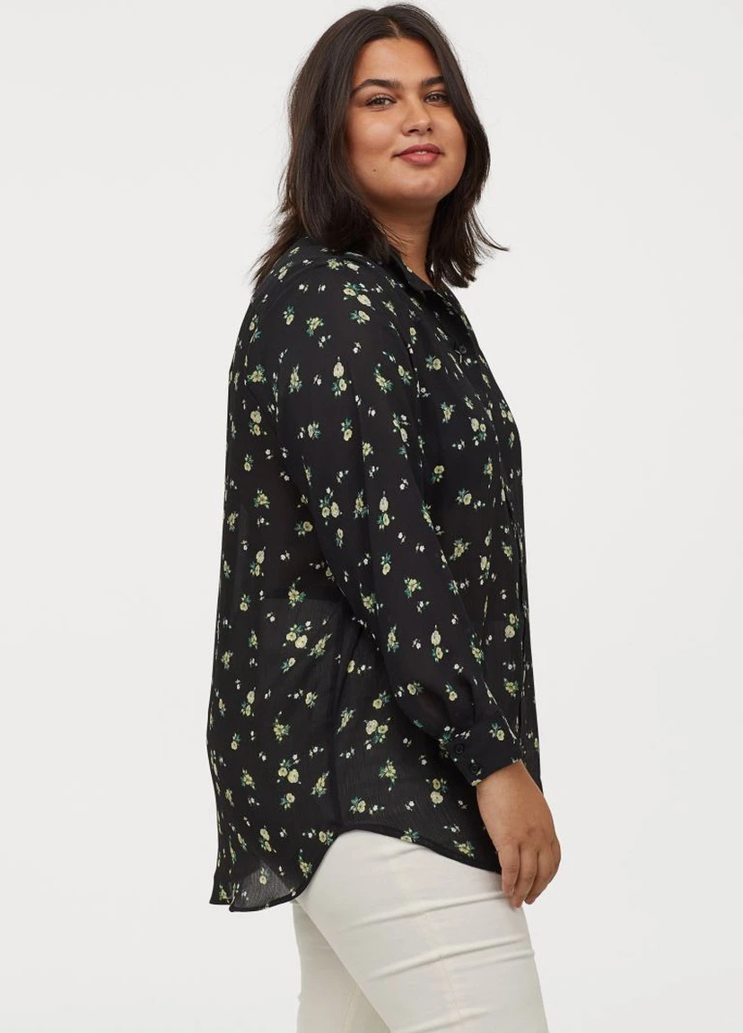 Чорна жата блуза H&M+