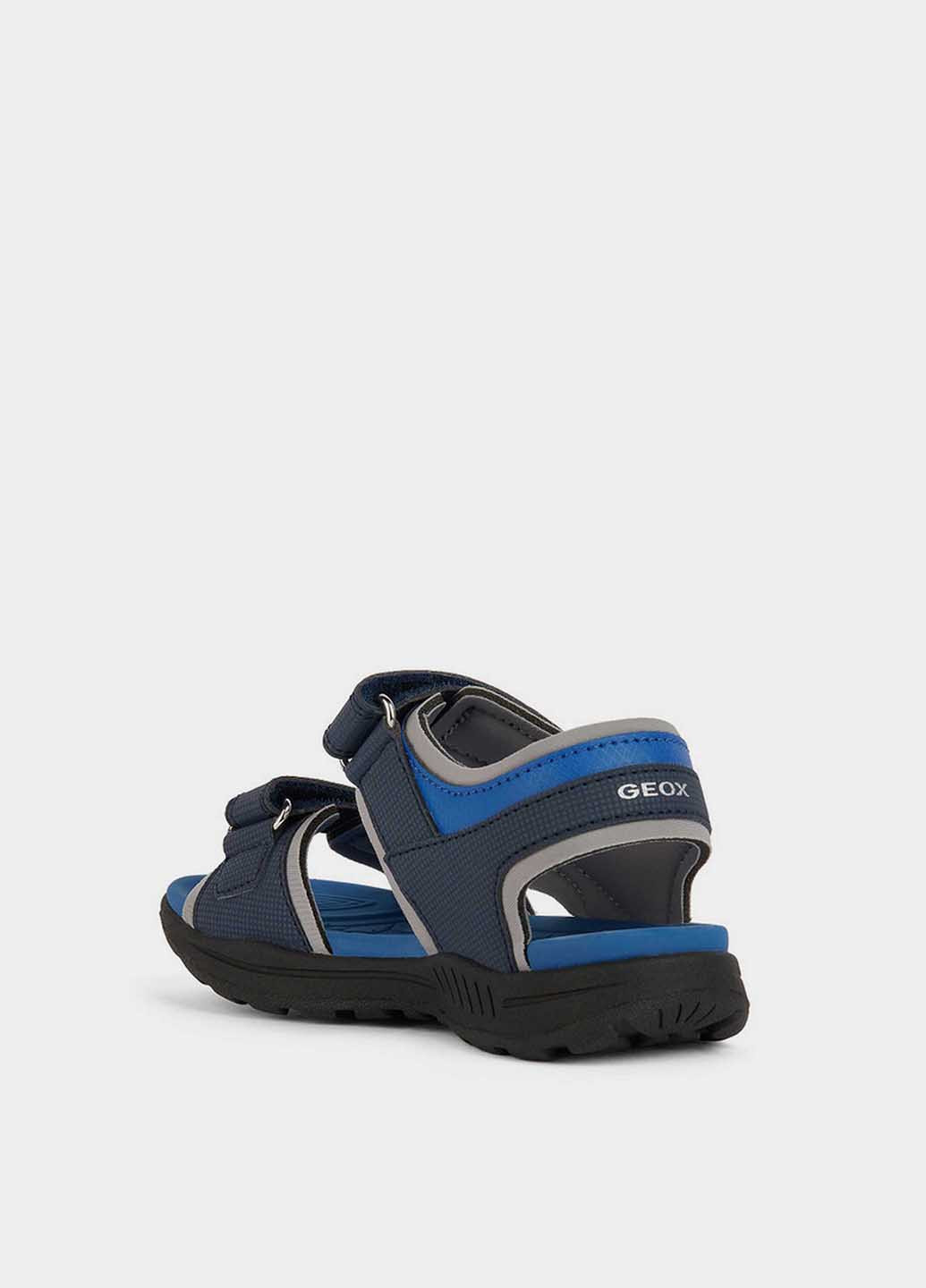 Синие кэжуал сандалии Geox на липучке