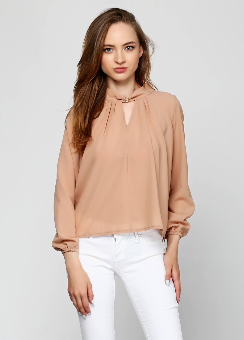 Песочная демисезонная блуза Karree