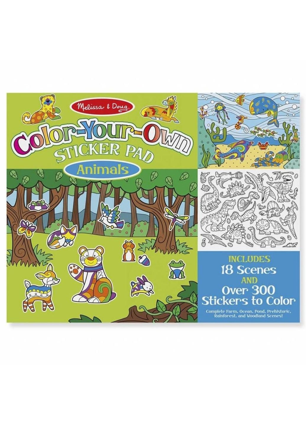 Набор для творчества Альбом с раскрасками и наклейками Животные (MD9468) Melissa&Doug (249597074)