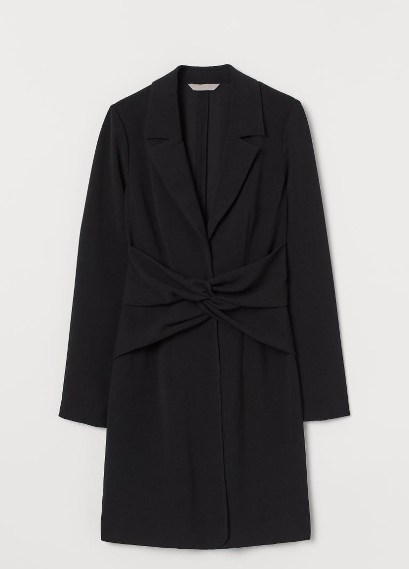 Черное кэжуал платье-жакет H&M однотонное