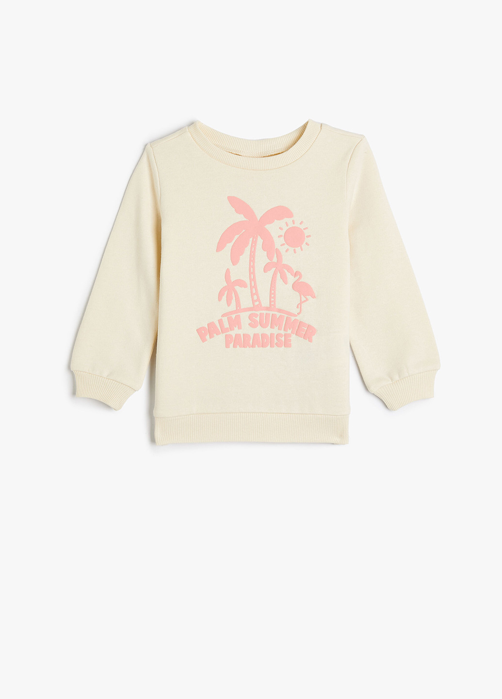 KOTON свитшот рисунок кремовый кэжуал хлопок