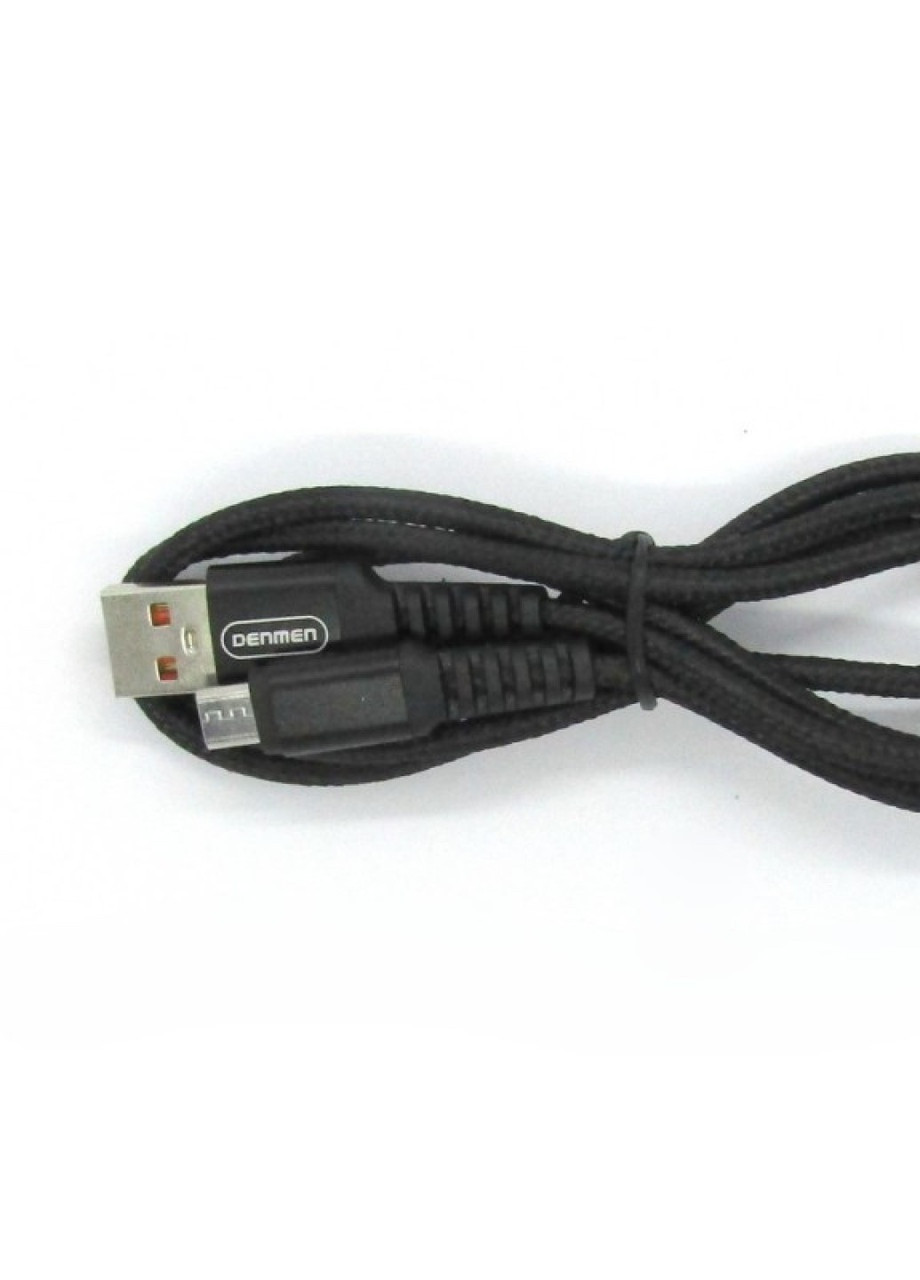 Кабель для заряджання та передачі даних Denmen D02V USB to micro USB Чорний 1 м No Brand (255189499)
