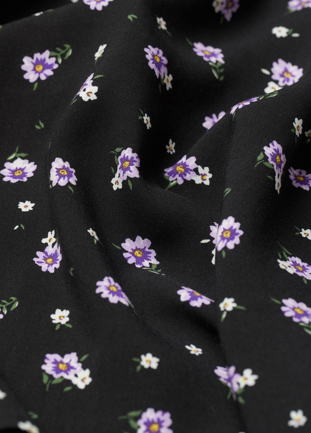 Чорна кежуал сукня кльош H&M з квітковим принтом