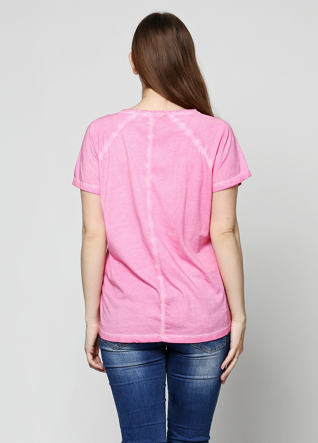 Розово-лиловая летняя футболка Olsen