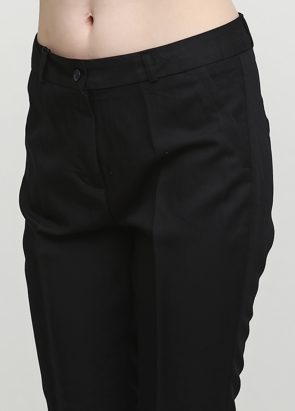 Черные кэжуал демисезонные зауженные брюки 1001Line