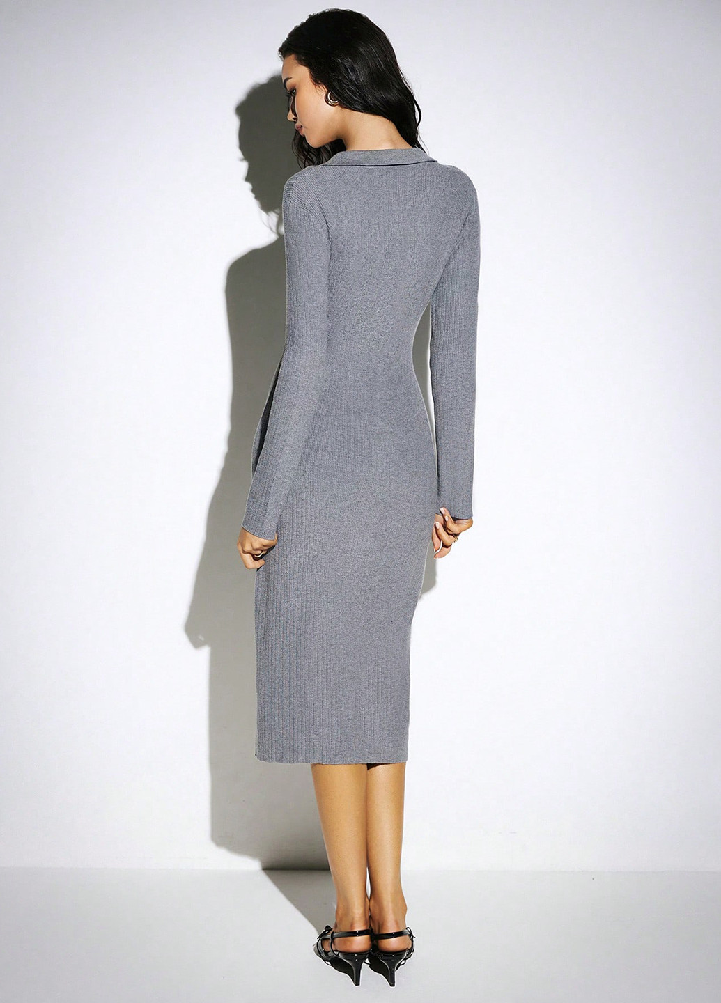 Сіра кежуал сукня силуетна SHEIN однотонна