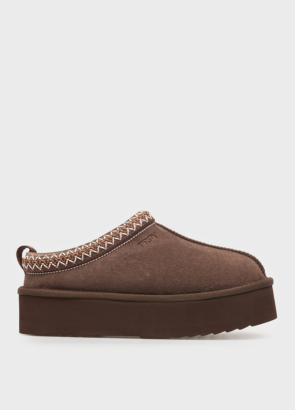 Коричневые сабо PRPY на платформе с вышивкой, с тиснением, с логотипом