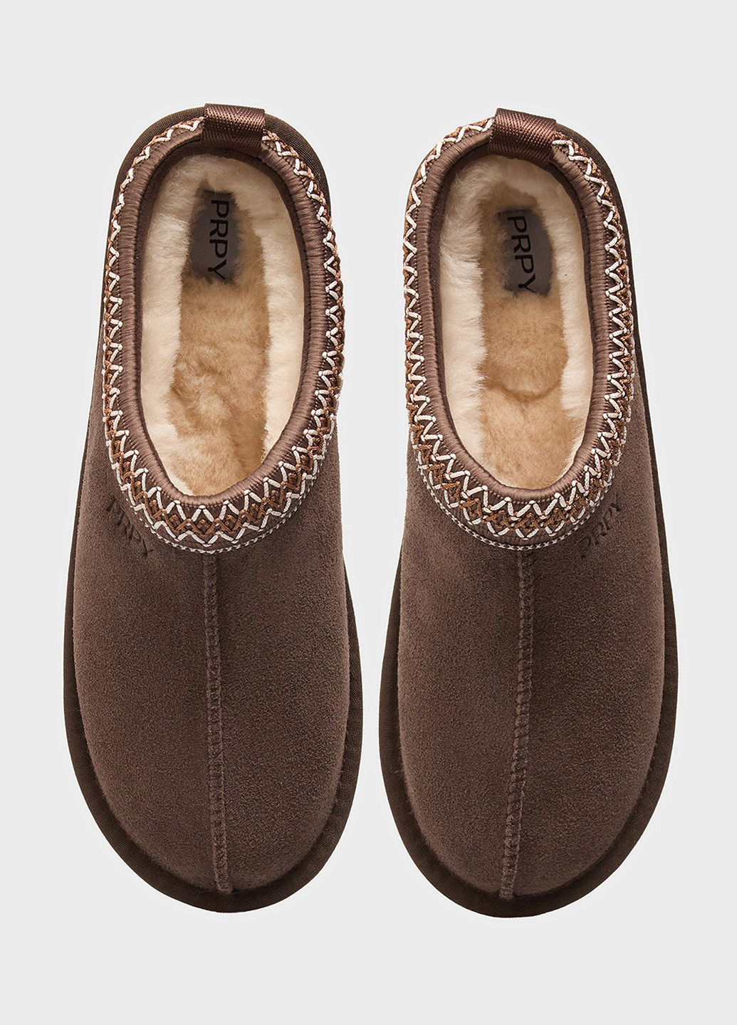 Коричневые сабо PRPY на платформе с вышивкой, с тиснением, с логотипом