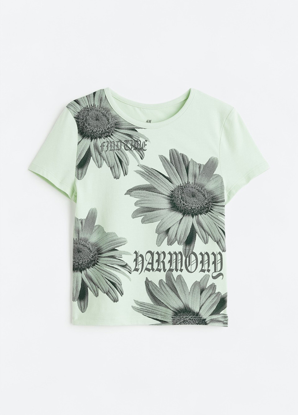 Светло-зеленая летняя футболка H&M