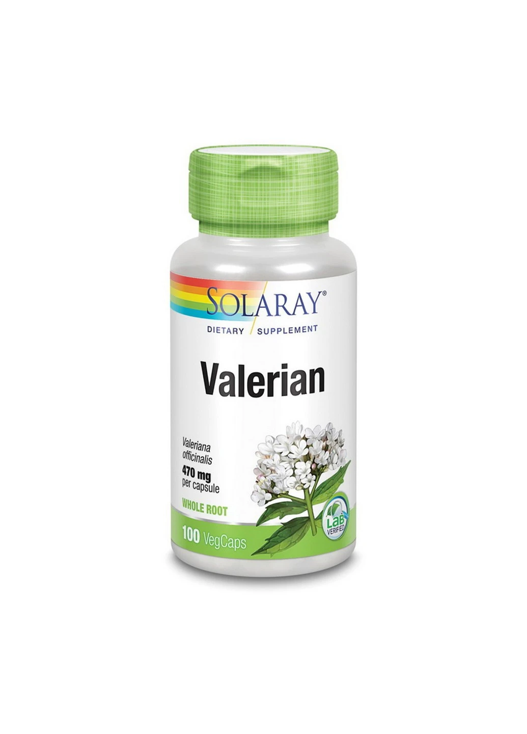 Корень валерианы экстракт Valerian 470 mg 100 капсул Solaray (255409306)