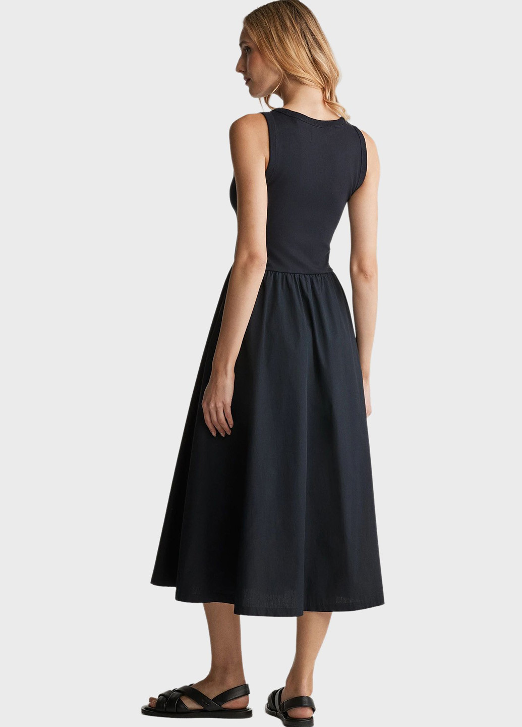 Черное кэжуал платье клеш Gant однотонное