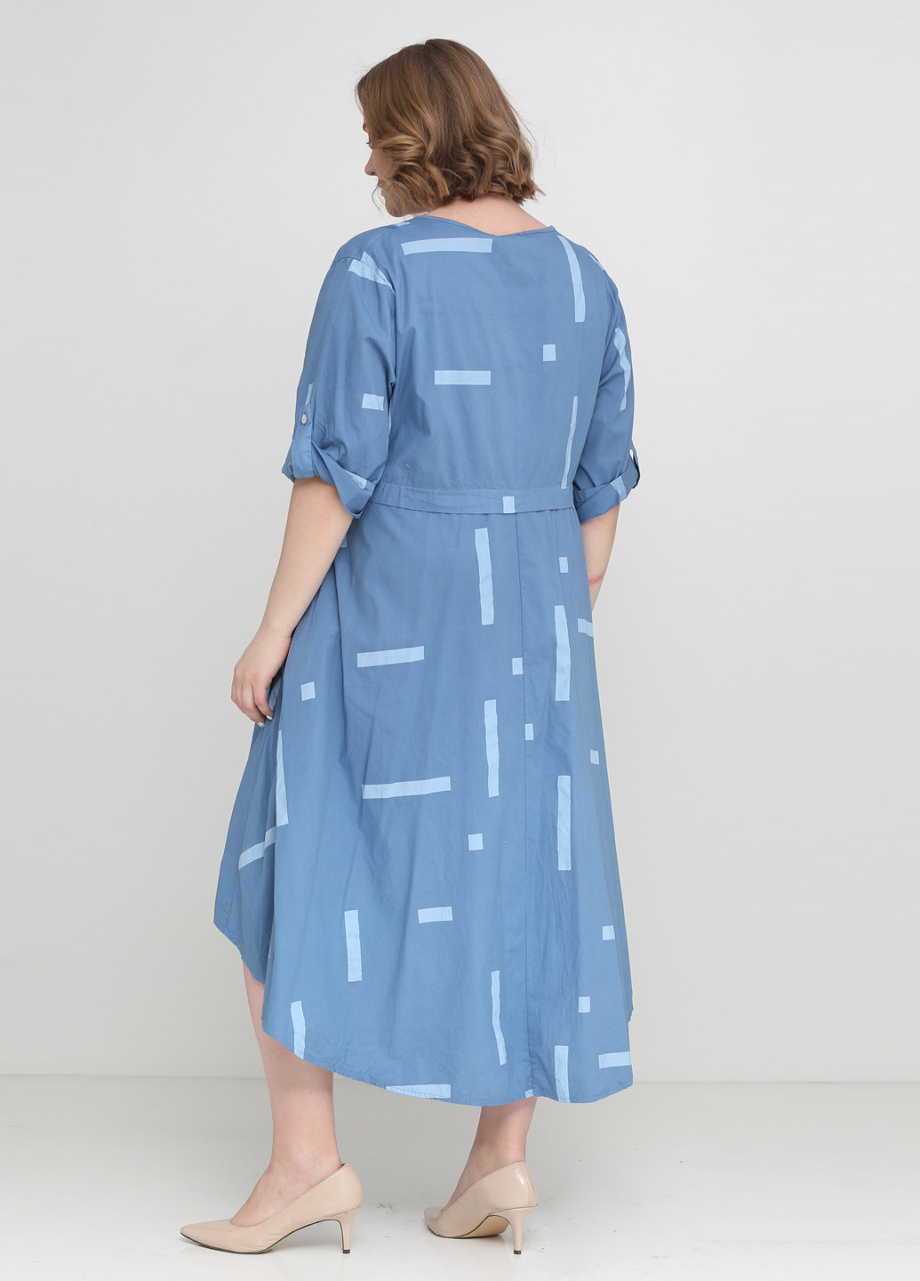 Блакитна кежуал платье New Colection з геометричним візерунком