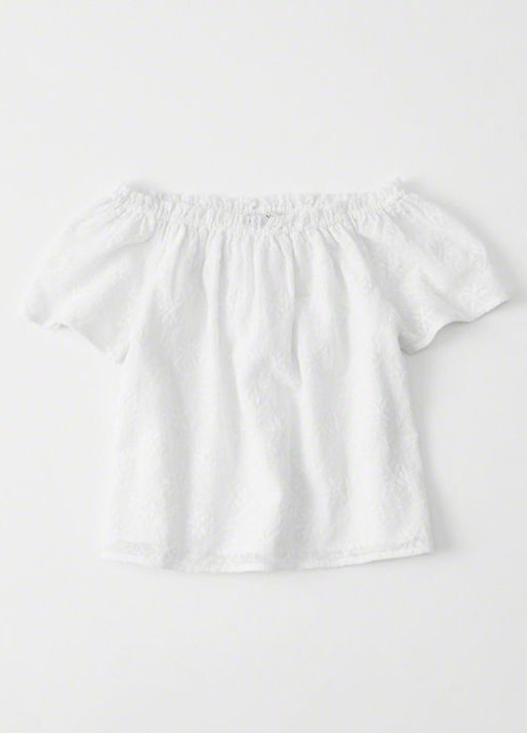 Белая однотонная блузка с коротким рукавом Abercrombie & Fitch летняя