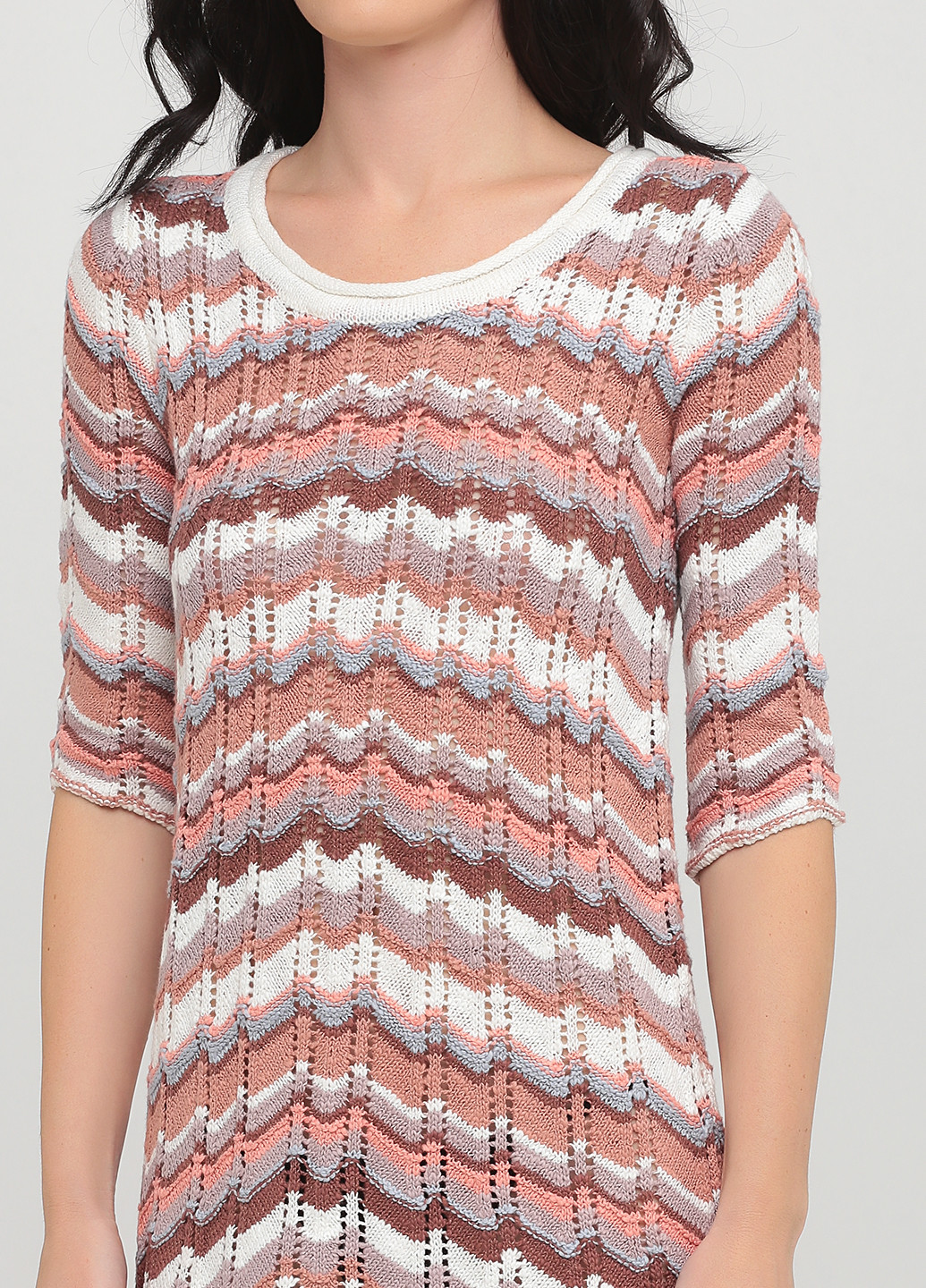 Комбинированное кэжуал платье платье-свитер CHD с геометрическим узором