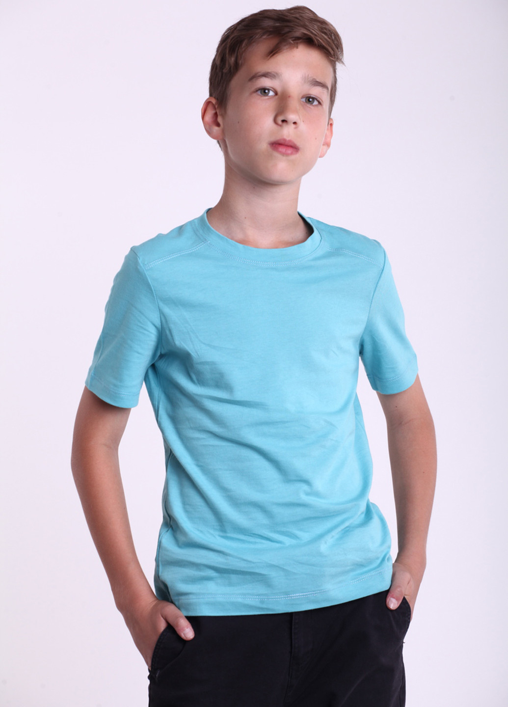 Голубая летняя футболка DiMax