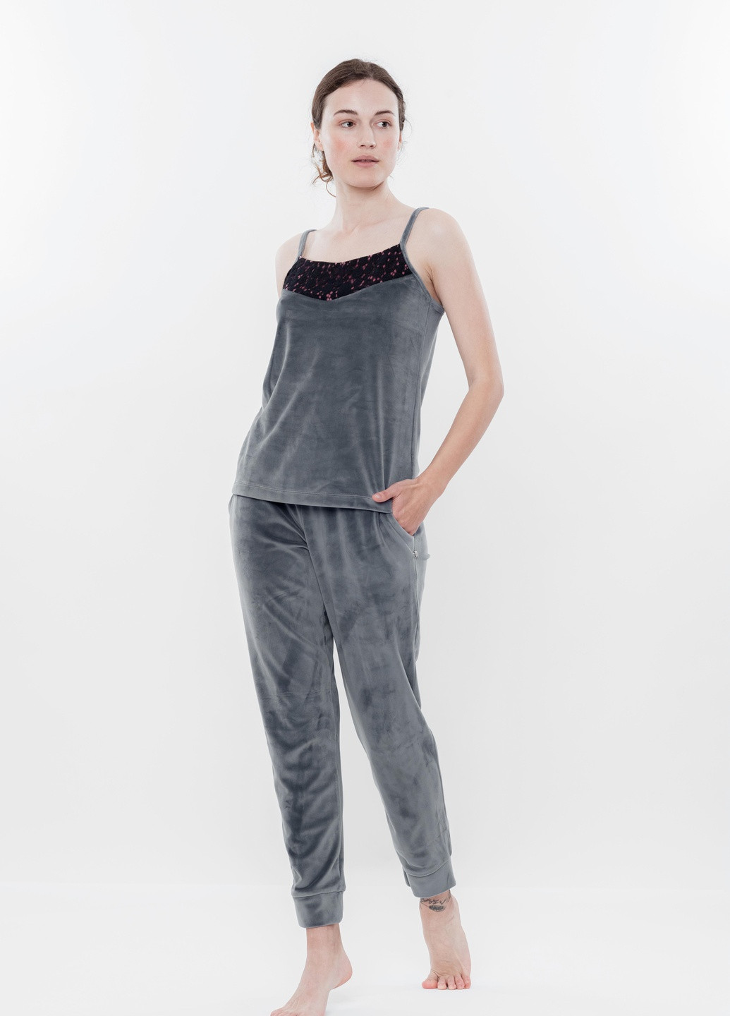 Костюм жіночий S сірий 03113 Effetto (254845330)