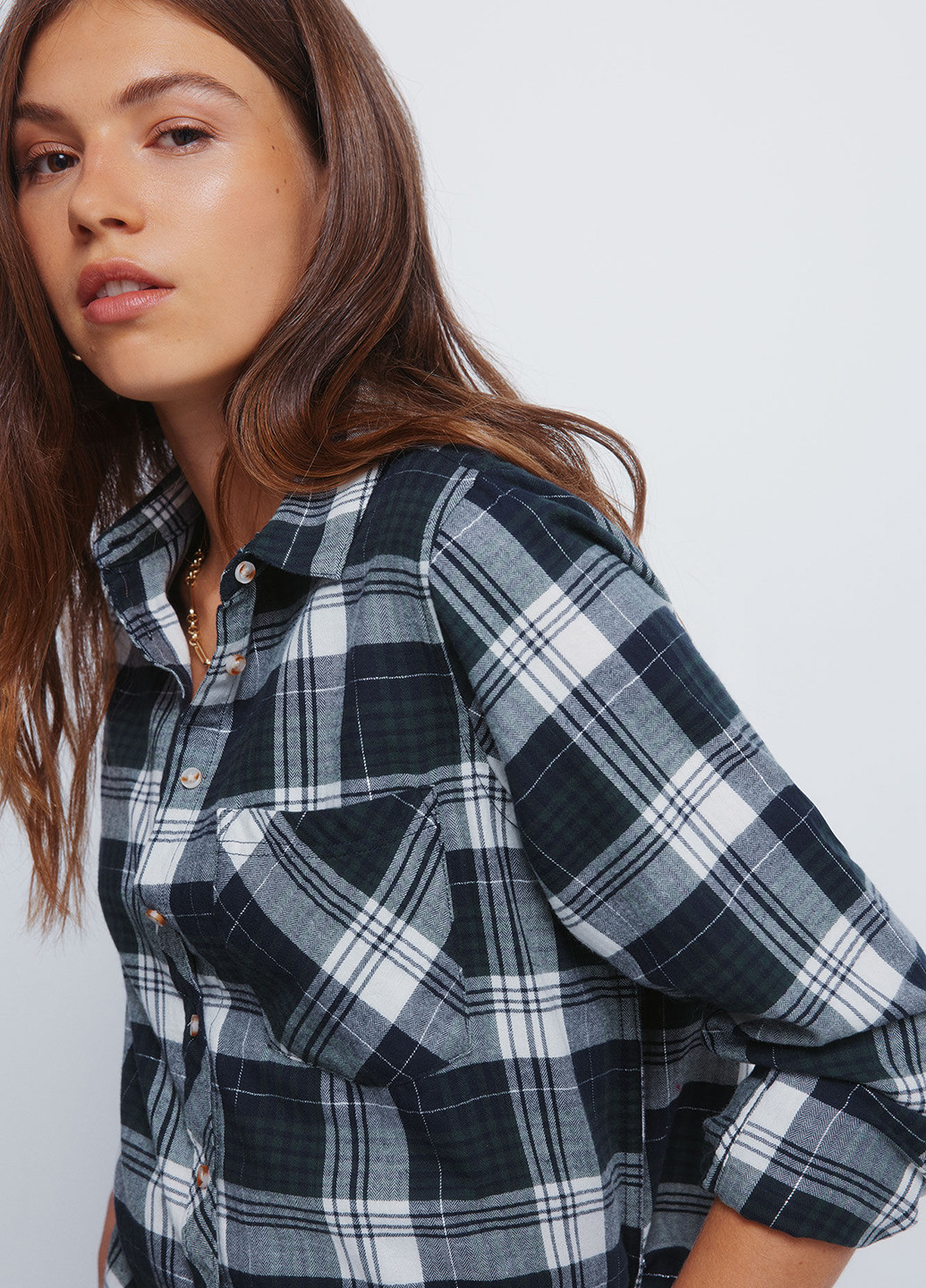 Темно-зеленая кэжуал рубашка в клетку Springfield