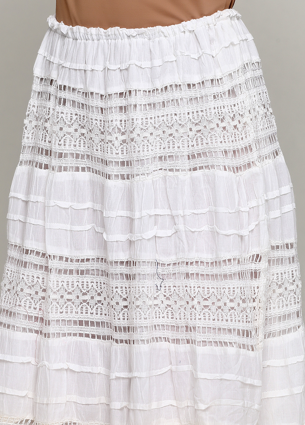 Белая кэжуал однотонная юбка Sol Clothing клешированная