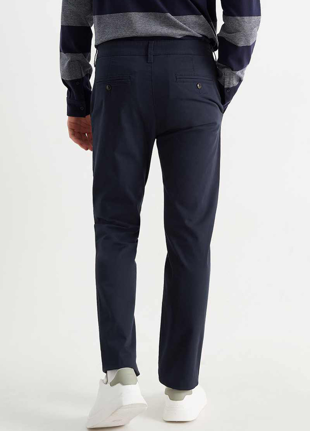 Темно-синие кэжуал демисезонные зауженные брюки C&A