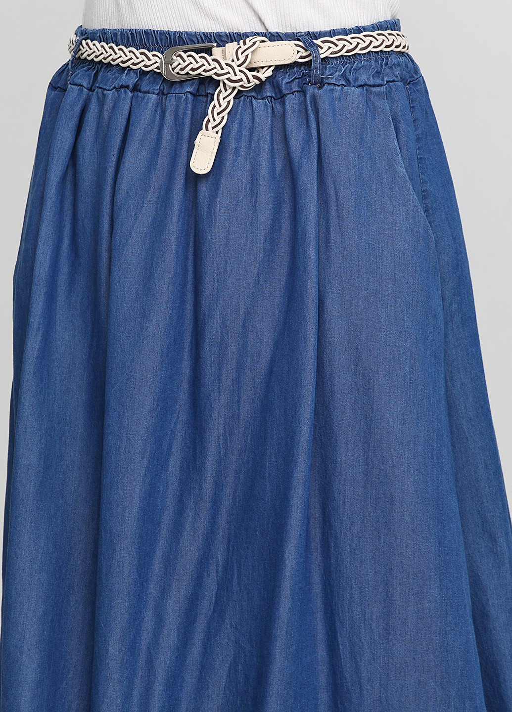 Синяя кэжуал однотонная юбка Moda in Italy