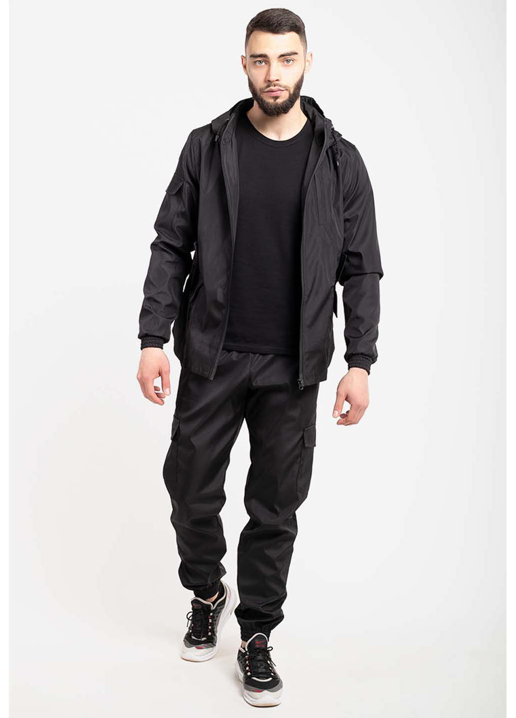 Чорний демісезонний комплект (куртка, штани) Intruder