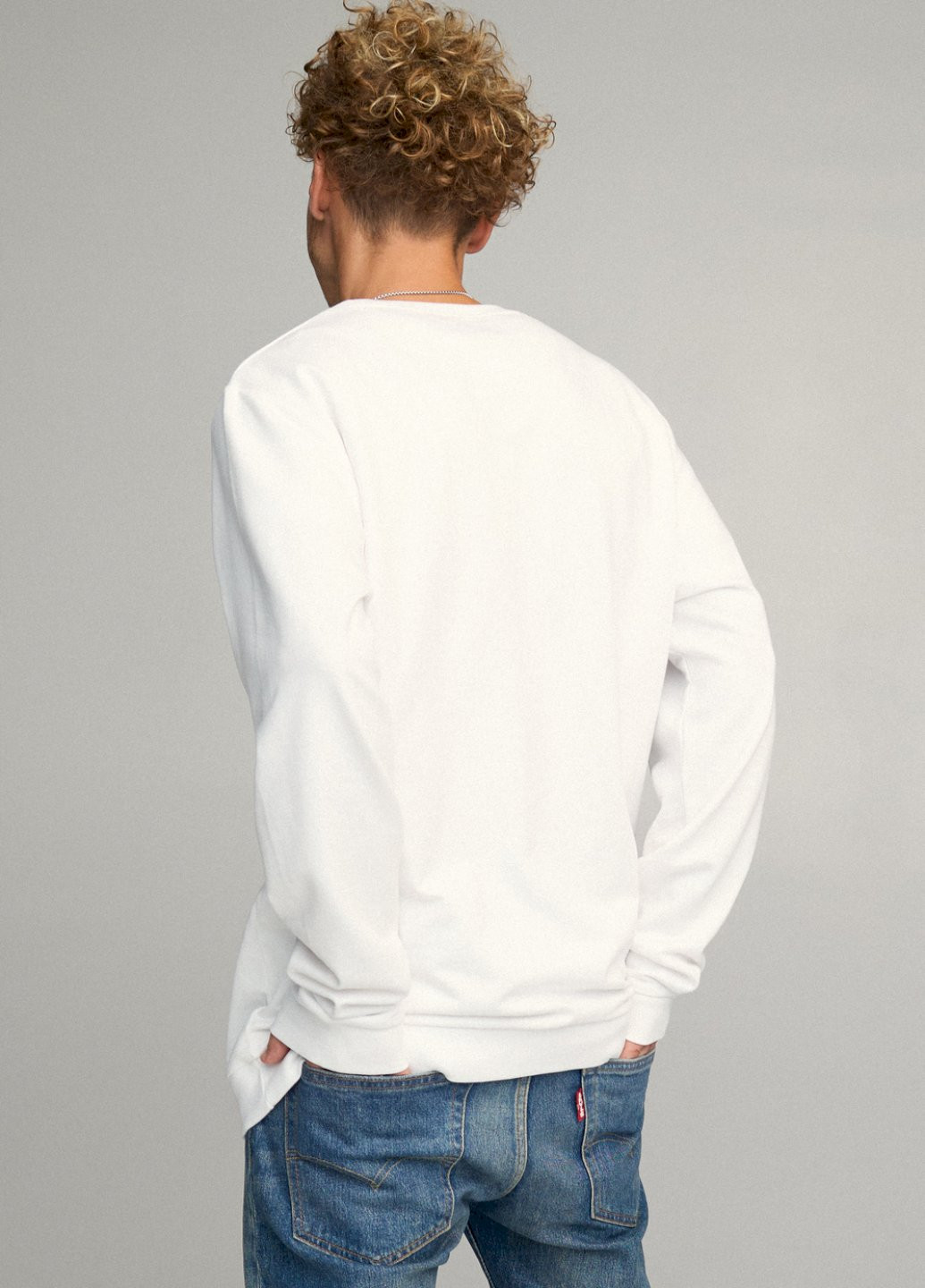 Белый світшот чоловічий oversize /no flis/ YAPPI рисунок (254557765)