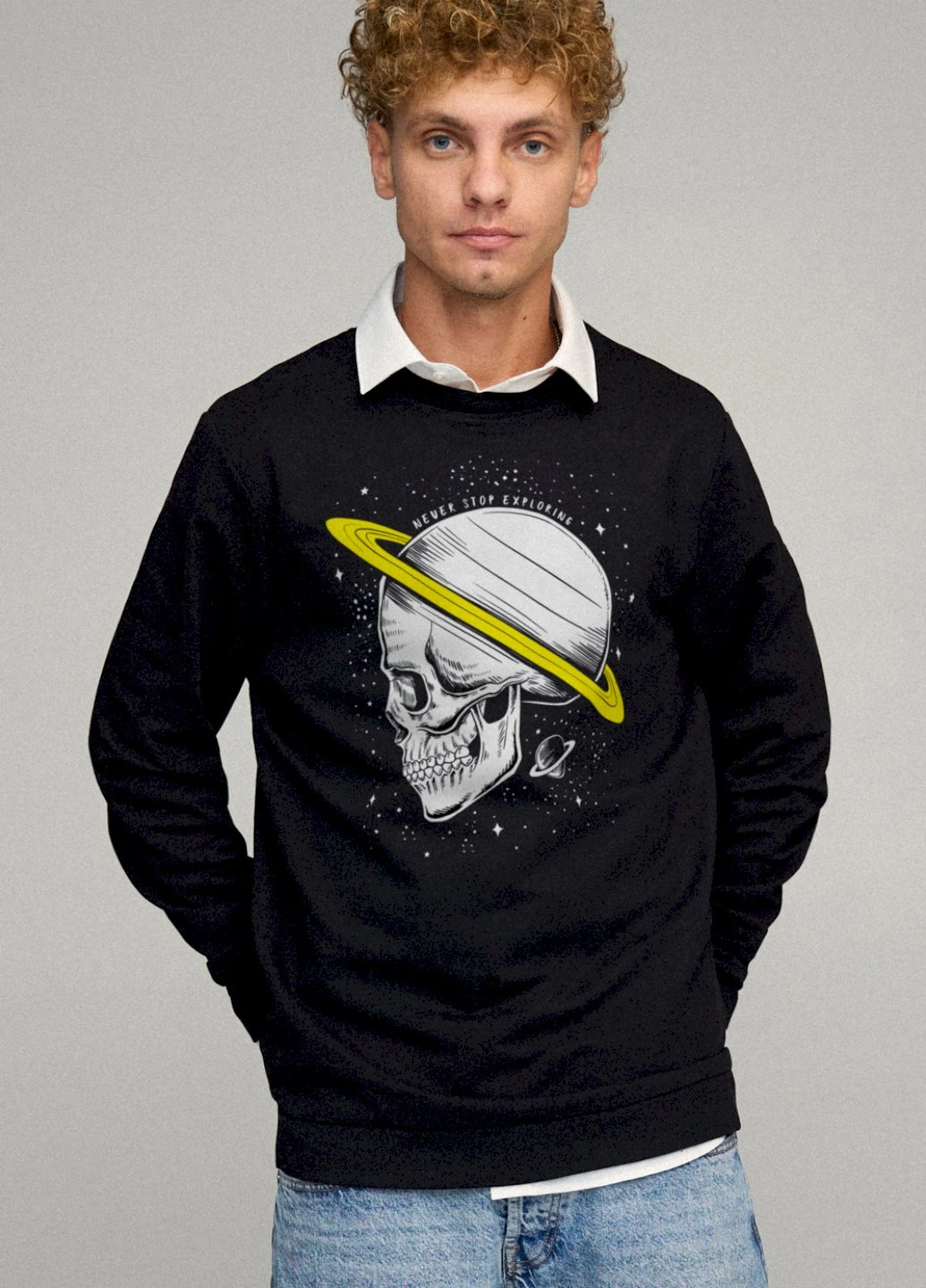 Чорний світшот чоловічий oversize /no flis/ YAPPI малюнок (251424217)