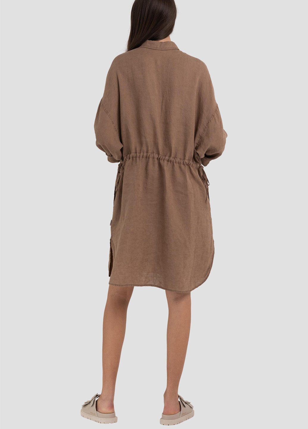 Бежевое кэжуал платье рубашка Replay однотонное