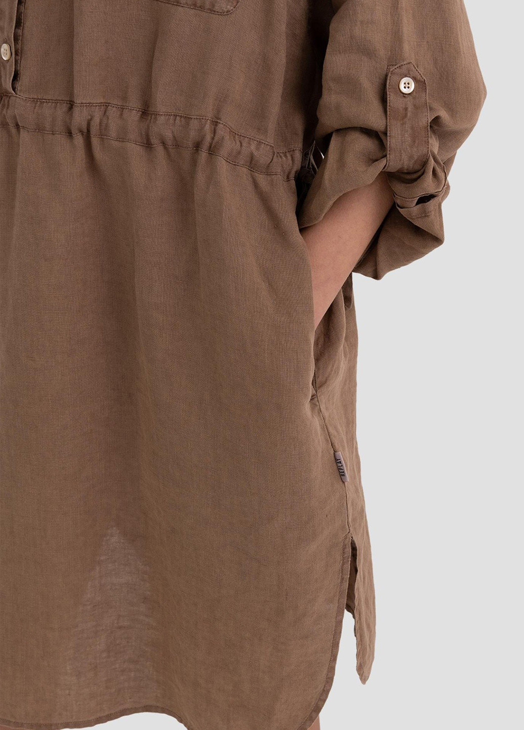 Бежевое кэжуал платье рубашка Replay однотонное