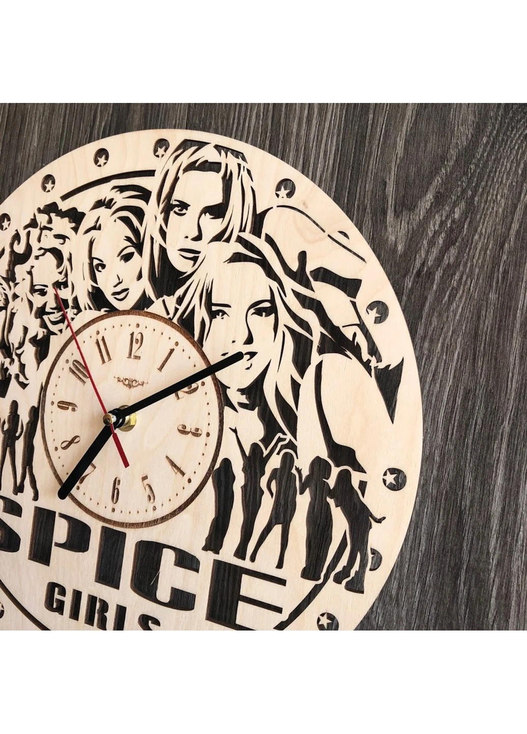Бесшумные настенные часы из дерева «Spice Girls» 7Arts (253567594)