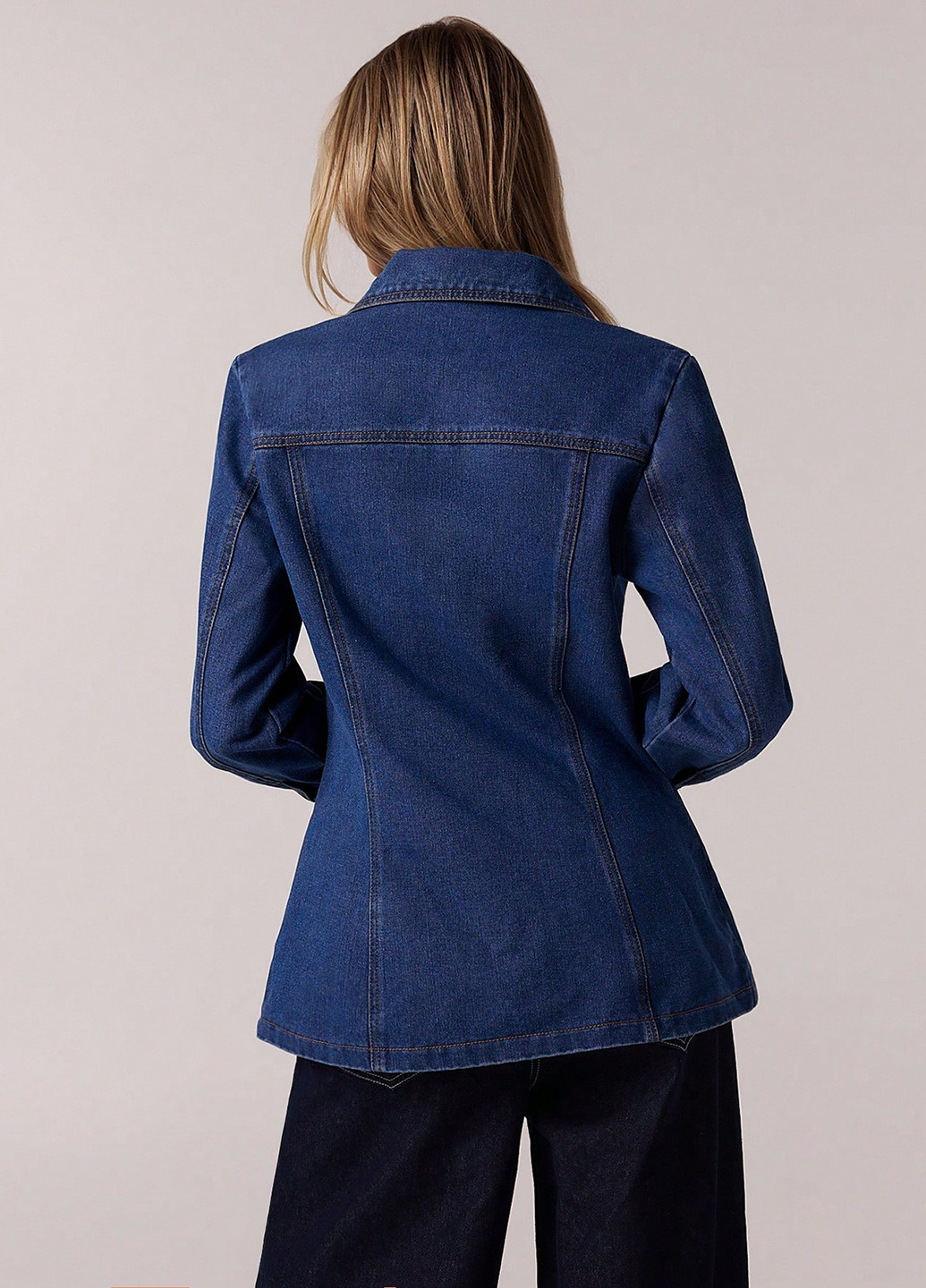 Синяя демисезонная куртка куртка-пиджак SHEIN