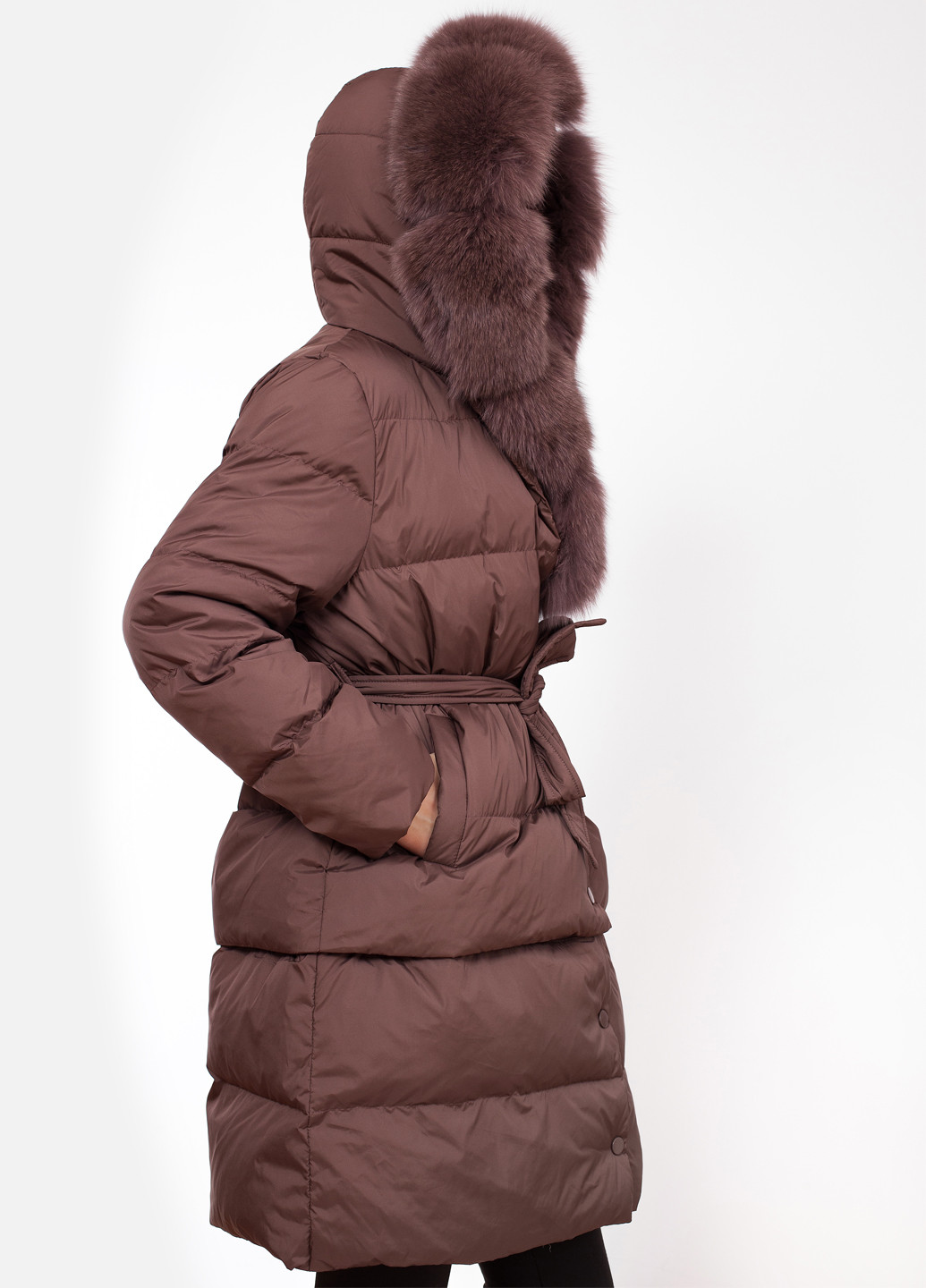 Коричневий зимній Пуховик Yehe