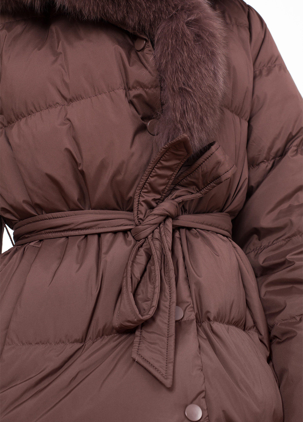 Коричневий зимній Пуховик Yehe