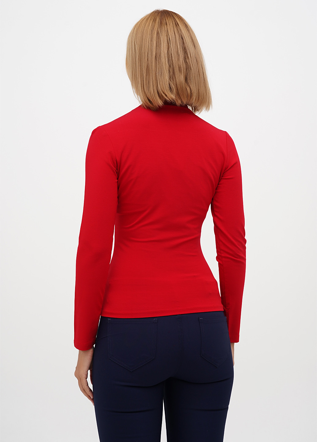 Красная блуза на запах Sassofono