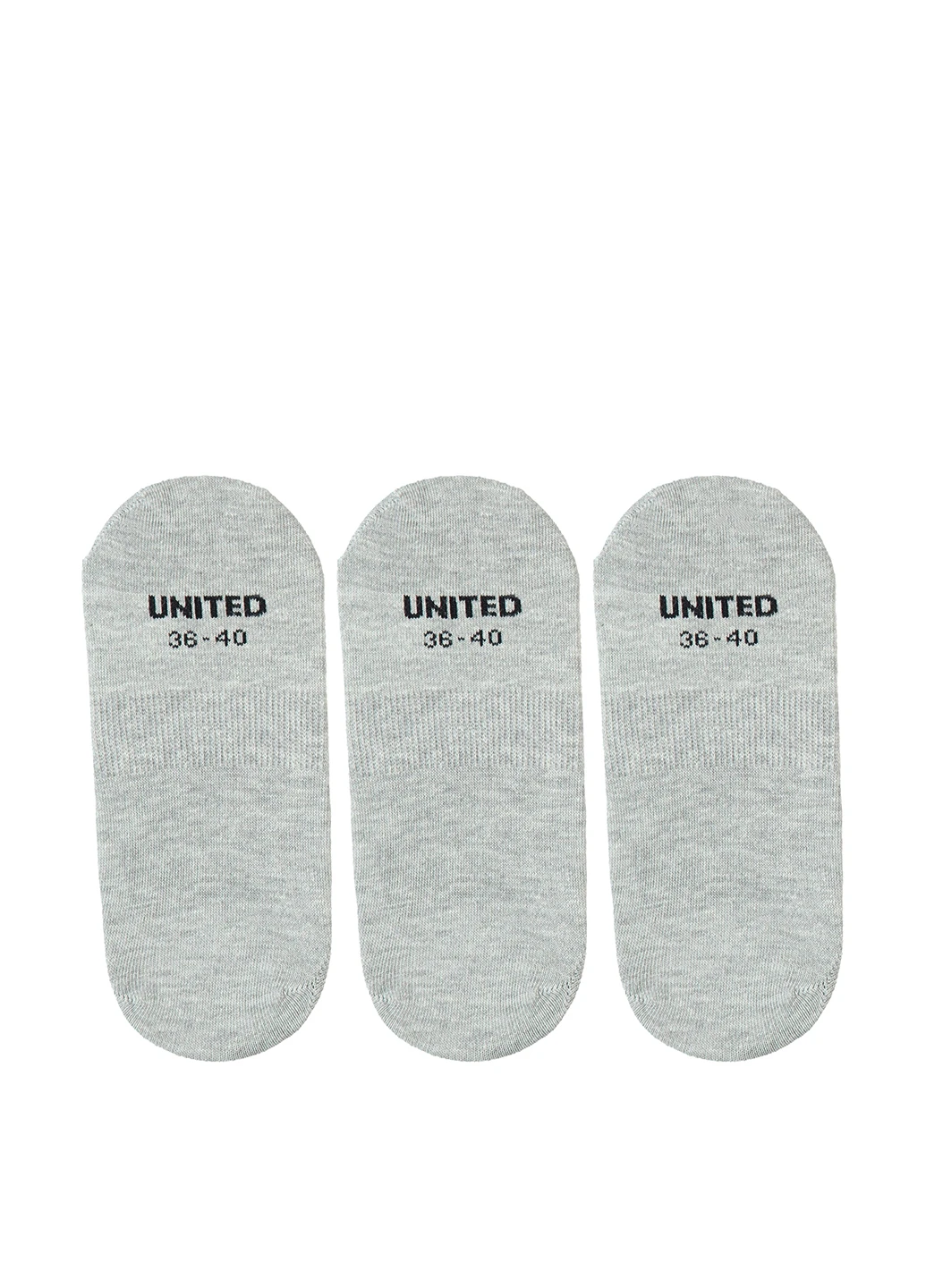 Серые носки (3 пары) UNITED4 однотонные (329059802)