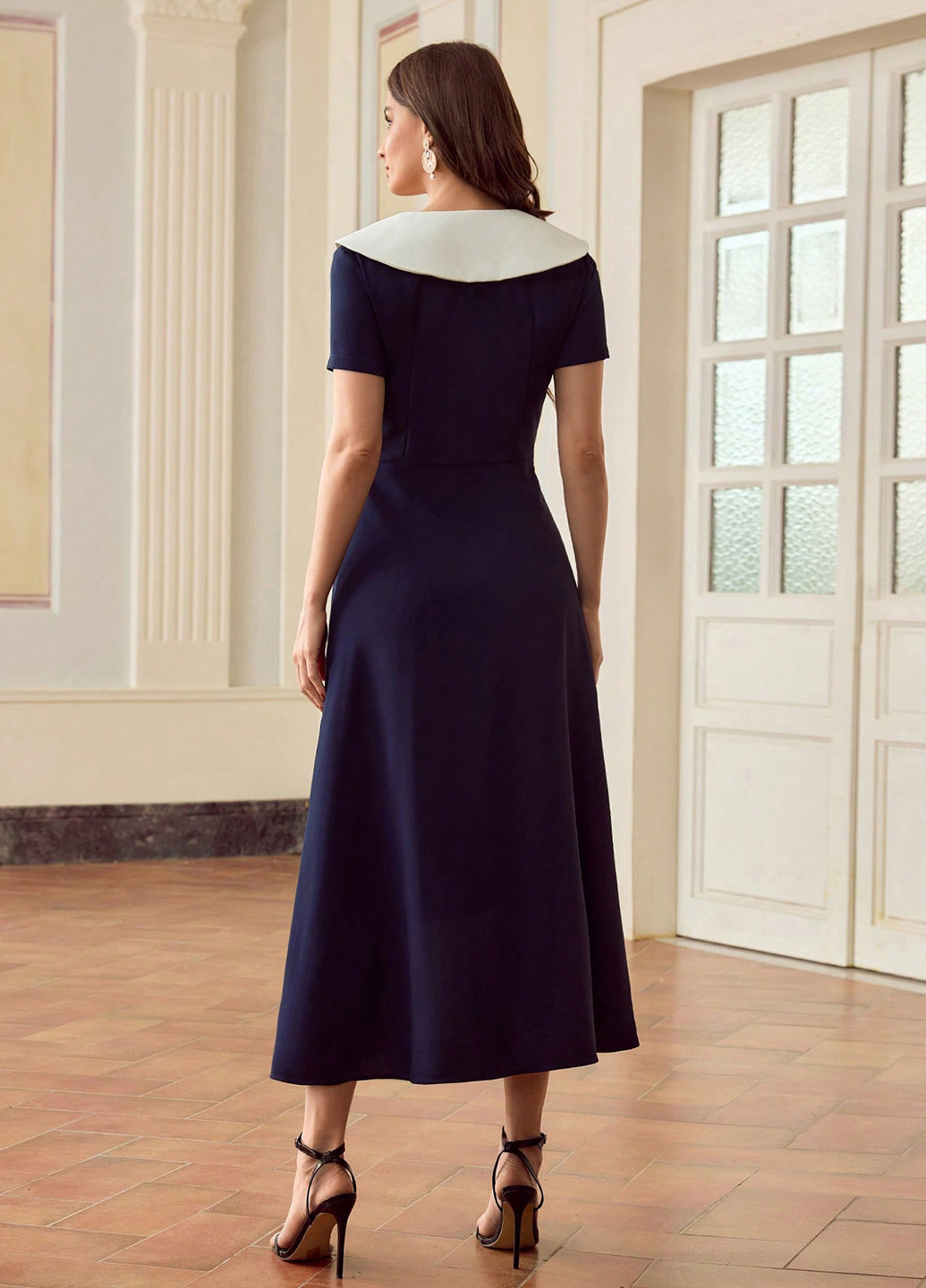 Комбінована святковий, ділова сукня кльош SHEIN однотонна