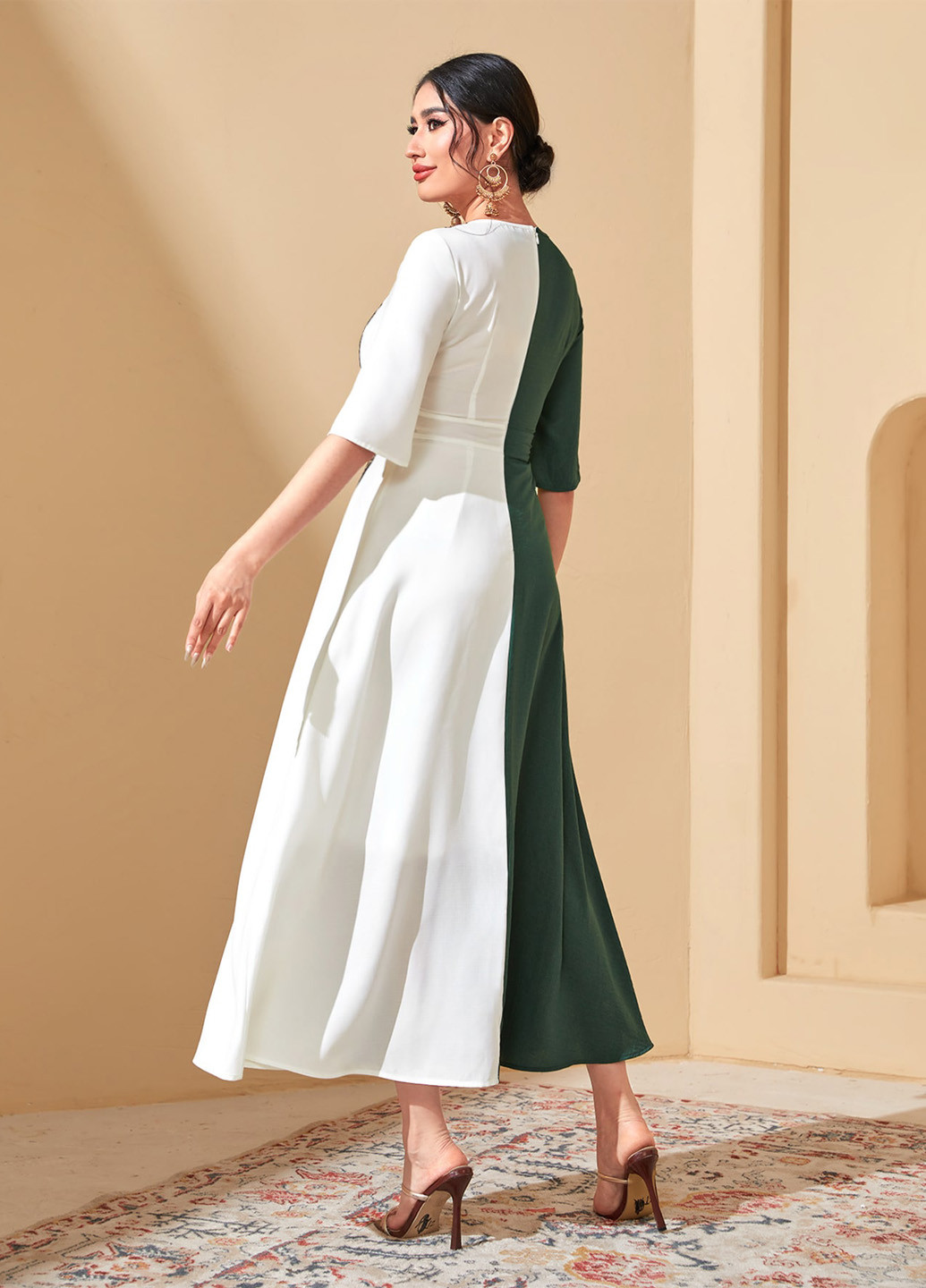 Комбінована коктейльна, кежуал сукня SHEIN колор блок