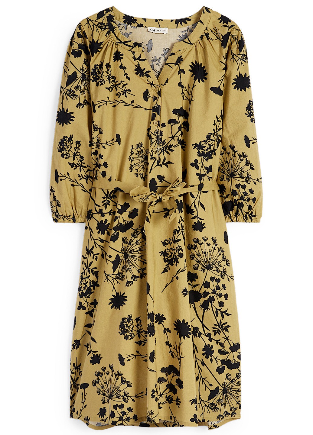 Песочное кэжуал платье для беременных а-силуэт C&A с цветочным принтом