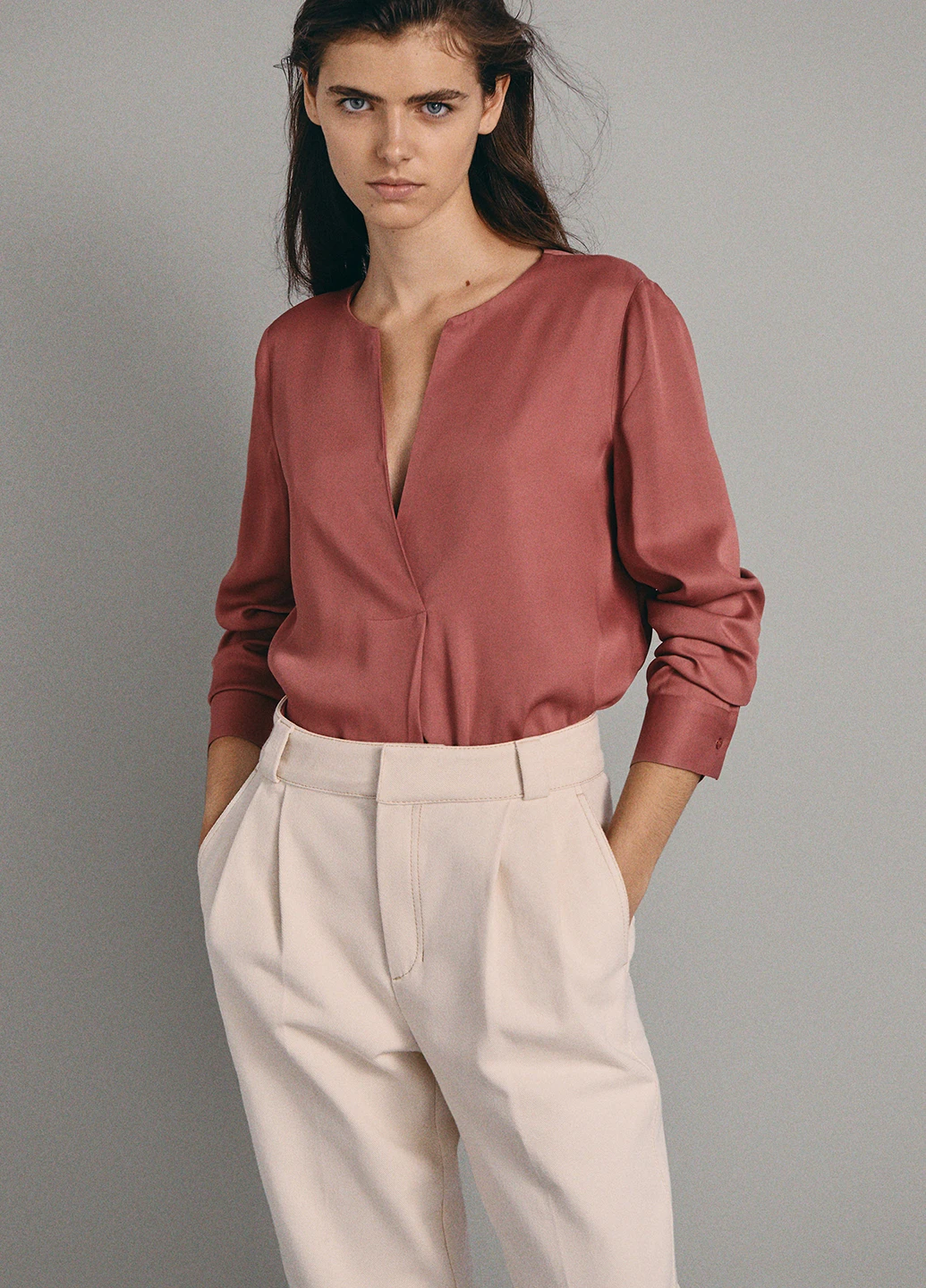 Рожева блуза Massimo Dutti