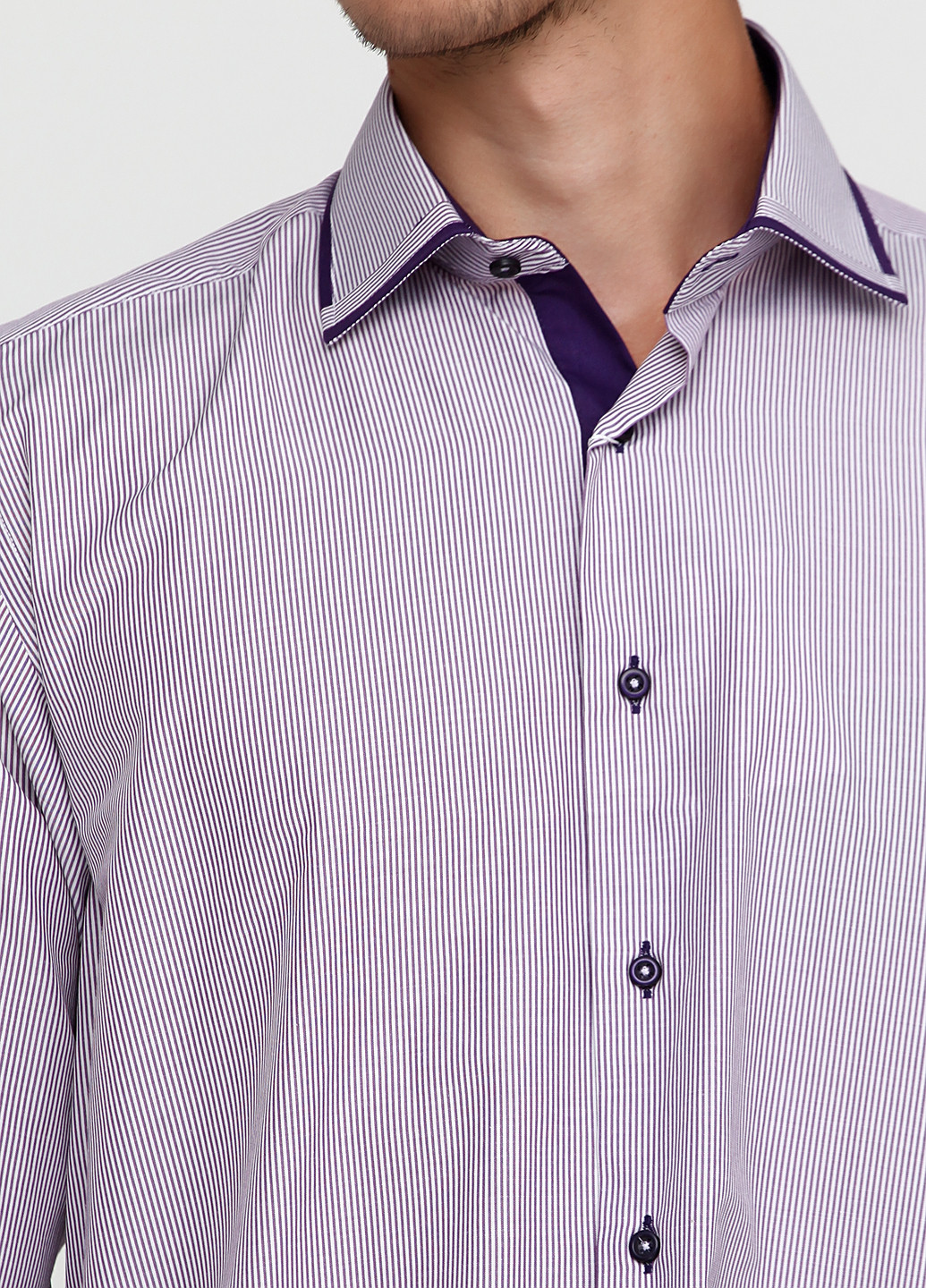 Бледно-фиолетовая кэжуал рубашка в полоску Twors