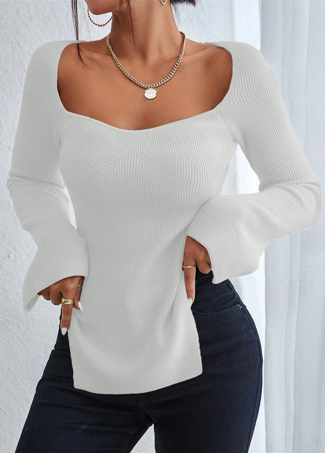 Білий демісезонний джемпер джемпер SHEIN