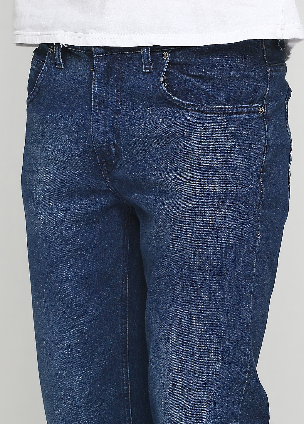 Синие демисезонные прямые джинсы Bedew