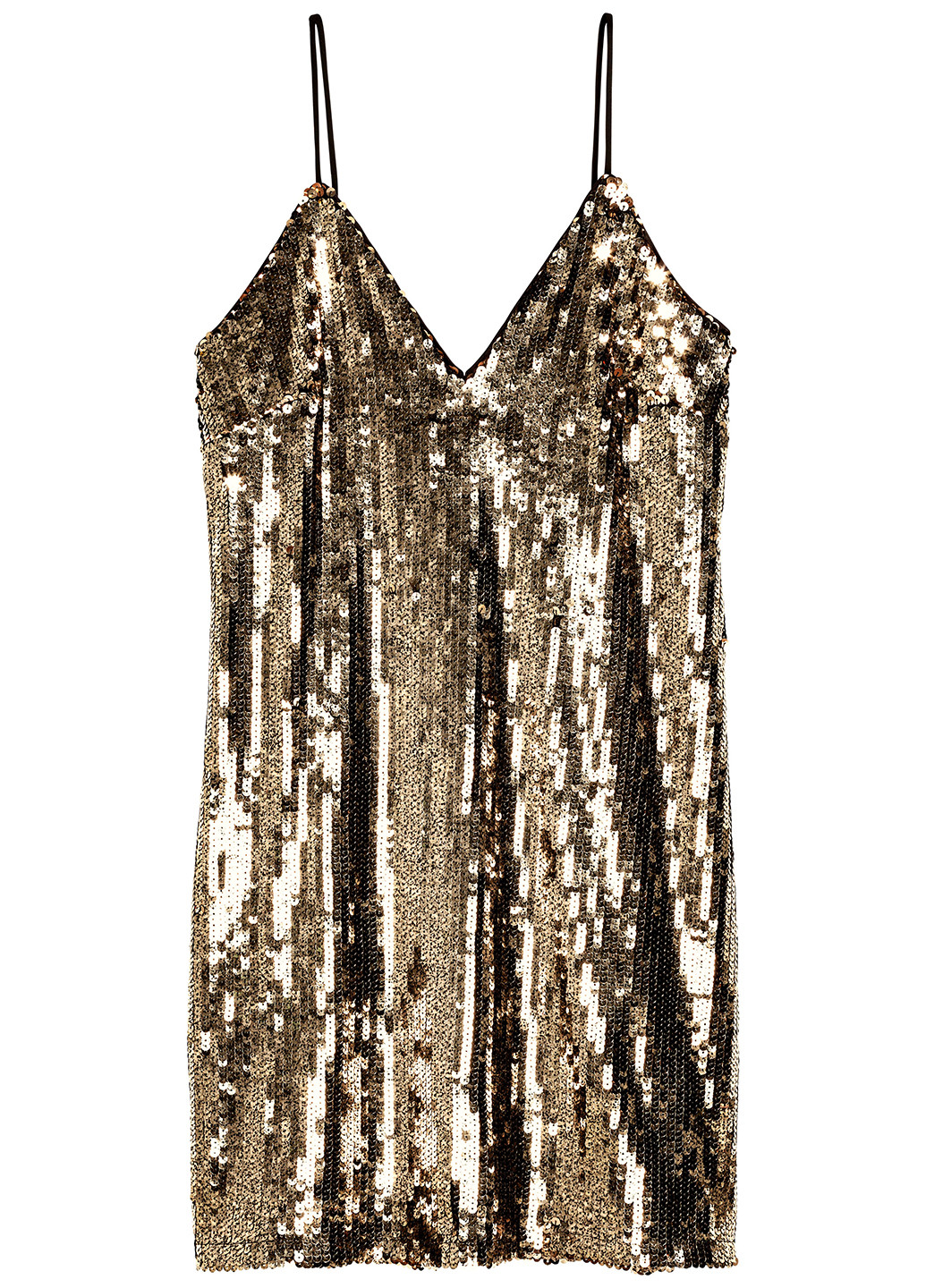 Золотой коктейльное платье платье-майка H&M однотонное