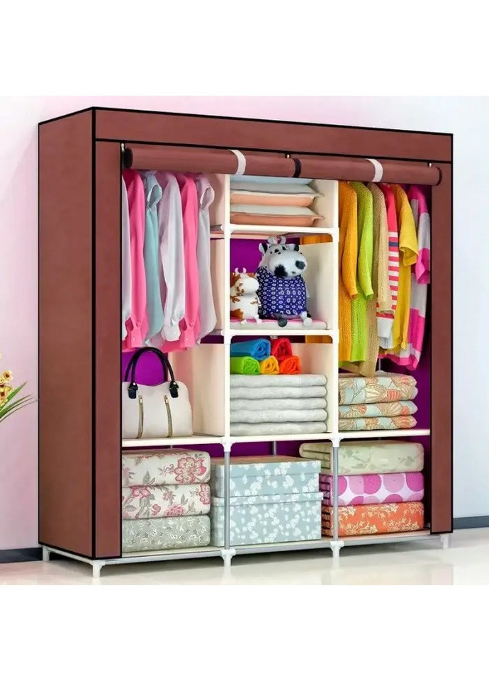 Тканевый складной шкаф для одежды и обуви 175х130х45 см Storage Wardrobe 88130 AN No Brand (254394255)
