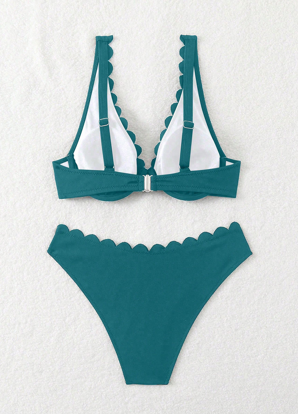 Темно-бірюзовий літній купальник (ліф, трусики) роздільний SHEIN