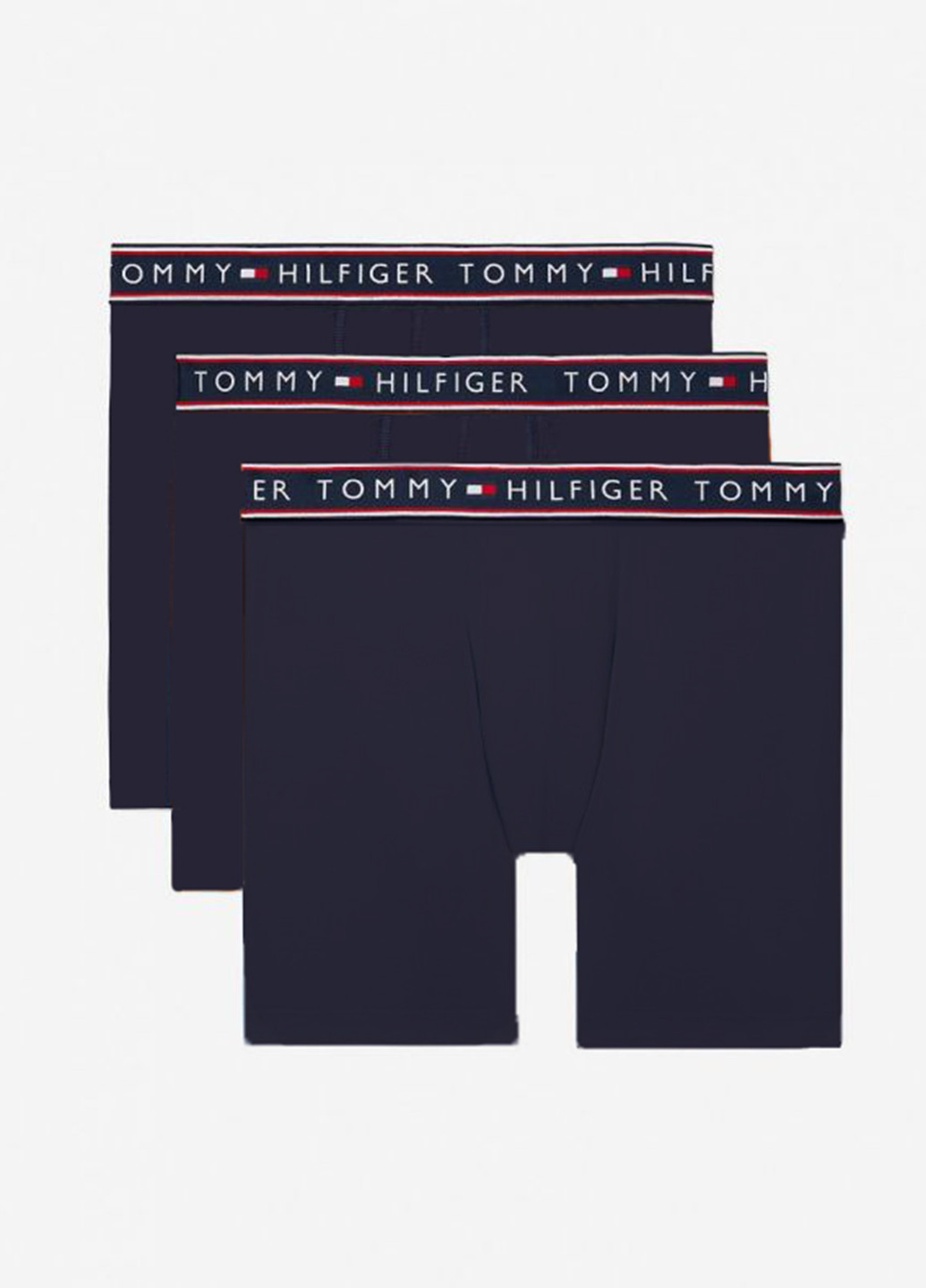 Труси (3 шт.) Tommy Hilfiger боксери логотипи темно-сині повсякденні бавовна, трикотаж