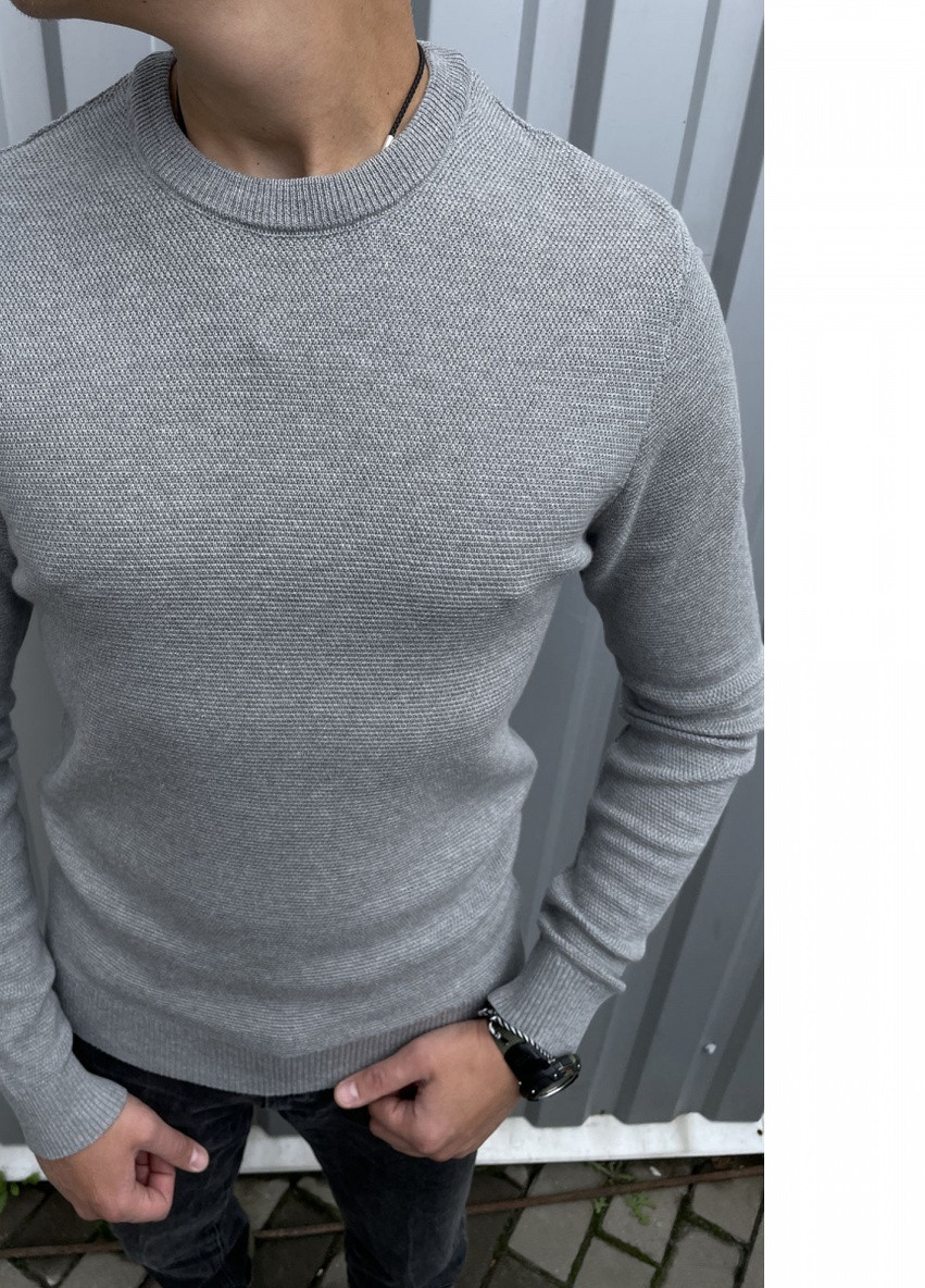 Сірий демісезонний светр Figo 6833 gray